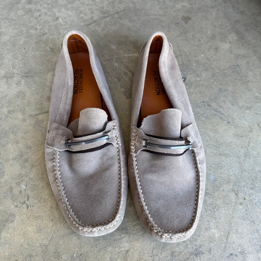 Kenneth Cole‎ Reaction Men Grey Suede Driving Loafers Size 12M